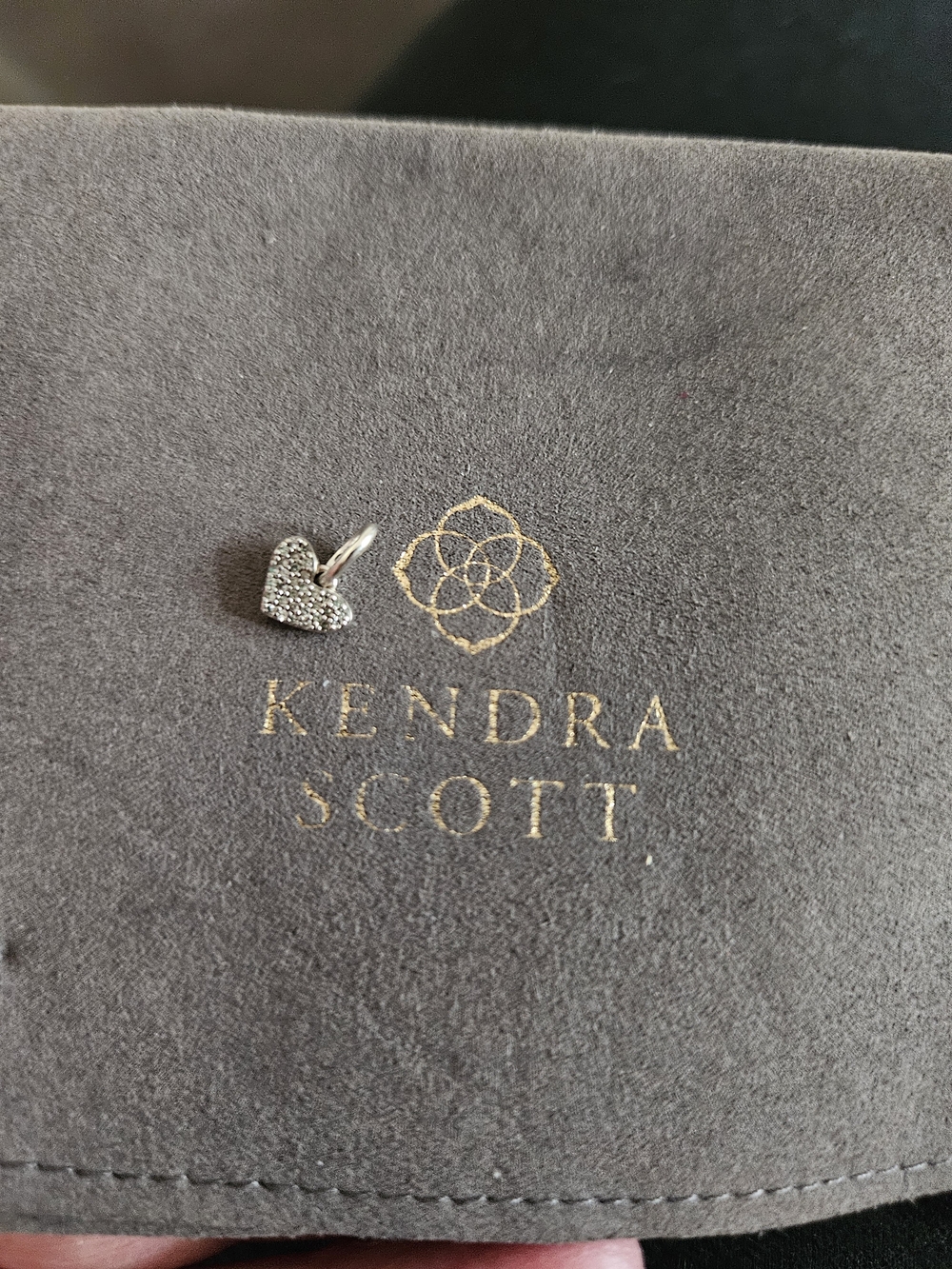 Kendra Scott Ari  Silver Diamond  Pave Heart Charm - Silver